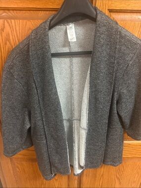 Women's Gray Open-Front Cozy Sweater Cardigan 1x